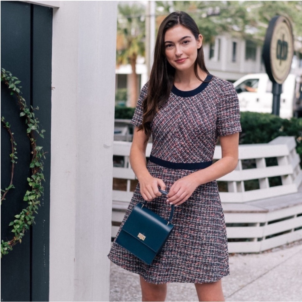 Gal Meets Glam Marley Tweed Boucle Dress Size 4